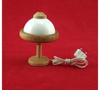 Rulke Rulke010447 Lampe de Table avec Base en Bois et Plastique Blanc écran