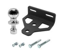 RULLINE Attelage de remorque robuste pour tondeuse à zéro virage, plaque de montage en acier de 8 mm, ajustement universel de 6,3 à 12,7 cm, fente de chaîne, avec boulons de montage et boule