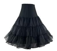 RULTA Jupon style rétro années 50 en crinoline pour femme, Noir , S