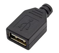 Ruluti 10pcs Tapez Un connecteur de Prise USB 4 Broches avec Couverture en Plastique Noir Accessoire Informatique pour Bureau à Domicile