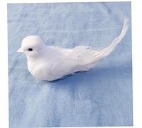 Ruluti 1pcs 12 * 5 * 5 cm Colôles Décoratifs Mousse Artificielle Mini Oiseaux Blancs avec Aimant Craft Oiseaux Accueil Décor Décorations de Mariage