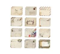 Ruluti 24pcs Mini Envelopes,Vintage Envelopes Handmade Gift Card Envelopes Holders,Kraft Window Envelope for Gift Cards Home, Garden Or Office