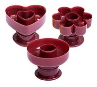 Ruluti 3pcs / lot Ronde Fleur de Coeur Donut Cuisson Moules gâteau Dessert Emporte-pièce Outils et moules Donut Cake Maker