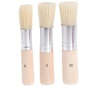 Ruluti 3pcs Pinceaux De Pochoir 3 Tailles Brosses À Poils Naturels Parfaits pour Peinture Acrylique Peinture À l'huile Peinture Aquarelle