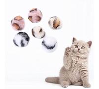 Ruluti Cat Pom Pom Balls 6pcs Large Plush Soft Ball Cat Patch Puff Pom Balls Cat Toy for Playing with Your Cats