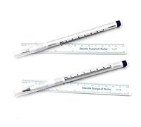 Ruluti Marqueurs chirurgicaux Marqueurs de la Peau Pen-Stylo de Tatouage de Stylo (0.5mm, 1mm) Papier Papier Positionnement Body Art Stylo avec des règles