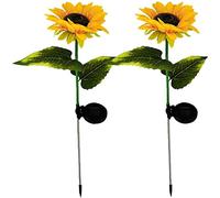 Ruluti Solar Garden Lights Sunflower Plein Sunflower avec Lampes à LED imperméable pour la Voie de Vacances de la Voie de Vacances Décoration 2 Pack 2