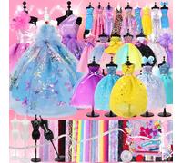 Rulwuck 700+ Fashion Design Kit, Fashion Designer Enfant, Création de Mode Couture Enfants, Créatifs Coffret Styliste Activites avec Mannequin Couture Kits pour Cadeau d'anniversaire Fille 6-12+Ans
