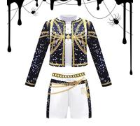 Rum-i Costume De Chasseurs pour en-fants Et Filles, 3 Pièces en-fants Costumes Halloween Cosplay Fête Carnaval Tenue Ensemble Veste T-Shirt Et Pantalon, Tenue De Chanteurs Pop pour Femmes Et Filles