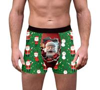 RUMAOZIA Boxer de Noël pour homme - Boxer de Noël amusant - Sous-vêtements pour homme avec motifs de Noël - Slip amusant pour taille moyenne - Ajustement parfait, R vert., XXL