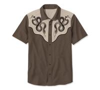 RUMAOZIA Chemise à manches courtes pour homme - Vintage - Avec motif floral - Style western - Cowboy - Brodée - Col à revers - Chemise de loisirs - Chemise occidentale - Chemise de cowboy rétro