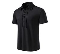 RUMAOZIA Chemise médiévale en lin pour homme - Style rétro traditionnel - Chemise à lacets - Chemise médiévale - Chemise médiévale - Ghillie Kilt - Costume vintage - Chemise à lacets en coton