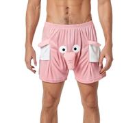 RUMAOZIA Culottes Amusantes pour Hommes avec Bec d'Éléphant Tanga pour Hommes Boxer Éléphant Amusant Nouveauté Pantalon Boxer avec Motif Animal Pyjama Pantalon de Pyjama Cartoon, Rose, XL