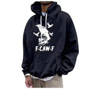 RUMAOZIA F-CAW-F Coq Cri Drôle Humour Meme Gockel Cartoon Cadeau Unisexe Sweat à Capuche Sweat à Capuche Décontracté avec Design Corbeau Tissu Doux Confortable pour le Quotidien, bleu foncé, M