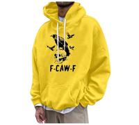 RUMAOZIA F-CAW-F Sweat à capuche pour homme avec motif de poulet amusant F-CAW-F cri coq drôle humour Meme Gockel Cartoon Sweat à capuche avec design corbeau Tissu doux et confortable pour le