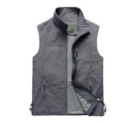 RUMAOZIA Gilet d'été sans manches pour homme - Gilet de pêche pour homme - Gilet d'extérieur - Gilet de reporter - Gilet de camping - Gilet de randonnée - Gilet de loisirs - Veste multifonction légère