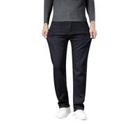 RUMAOZIA Jean thermique pour homme - Noir - Pantalon thermique - Coupe décontractée - Doublure chaude - Pantalon d'hiver en denim - Pantalon en polaire stretch - Pantalon en denim - Legging chaud
