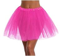 RUMAOZIA Jupe en tulle pour femme - Tutu classique élastique - Costume de carnaval - Rouge - Jupe tutu des années 80 - Tutu pour femme - Court - Pour adolescent - Dance - Accessoire de fête - Ballet