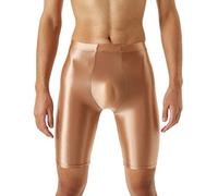 RUMAOZIA Legging brillant pour homme - Collants à l'huile - Boxer court - Sport - Fitness - Stretch - Respirant - Sous-vêtements fonctionnels - Brillants - Pantalon de compression - Short de bain sexy