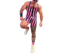 RUMAOZIA Maillot de corps de lutte pour homme - Coupe ajustée - Combinaison de sport - Une pièce - Sans manches - Active Wrestling - Combinaison d'haltérophilie, Rose chaud., XXXL