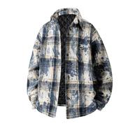 RUMAOZIA Manteau d'hiver pour homme - Style japonais - Tie Dye - Manches longues avec doublure en polaire - Grandes tailles - T-shirt thermique confortable - Chemises bavaroises à manches courtes