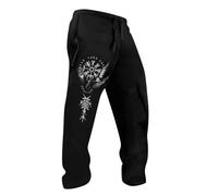 RUMAOZIA Pantalon de sport viking pour homme - Mythe nordique - Pantalon de jogging avec motifs viking - Pantalon de loisirs avec Vegvisir, loups et racines Yggdrasil - Pantalon de survêtement