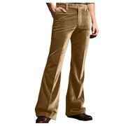 RUMAOZIA Pantalon évasé en velours pour homme années 70 - Tenue disco - Pantalon cloche évasé - Grande taille - Rétro hippie - Pantalon de sport d'extérieur - Taille élastique et pantalon long