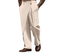 RUMAOZIA Pantalon Homme Pantalon à Pinces Style Années 50 pour Hommes. Parfait pour le Boogie, la Danse Rockabilly - Tenues Vintage. Idéal pour la Danse de Salon - Rock’n’Roll., beige, S