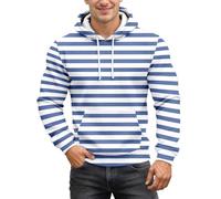 RUMAOZIA Pull à capuche pour homme - Costume de carnaval - Cathédrale de Cologne - Confettis - Carnaval - Carnaval - Manches longues - Rouge et blanc - Rayures - Pull avec motif - T-shirt amusant à