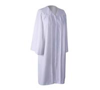 RUMAOZIA Robe de remise de diplôme adaptée à toutes les saisons, fermeture sur le devant | Homme/femme, couleur unie unisexe légère en microfibre avec bonnet de graduation et pompon inclus, X Blanc