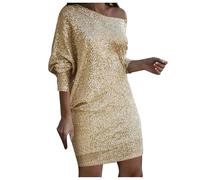 RUMAOZIA Robe de soirée longue à paillettes pour femme - Robe sexy à paillettes - Col en V - Robe de soirée élégante - Robe de bal - Robe de fête - Robe à paillettes - Robe festive du Nouvel An