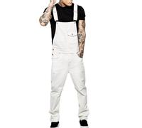 RUMAOZIA Salopette de travail pour homme - Salopette de protection pour toutes les saisons - Salopette en jean - Salopette et bretelles - Salopette et bretelles - Pantalon de travail, Z012 blanc, M
