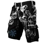 RUMAOZIA Short de travail Viking pour homme avec imprimé 3D Mythos Odin - Pour voyage, randonnée, mythologie - Pantalon de travail léger - Pantalon de plage - Pantalon de randonnée - Pour le sport, la