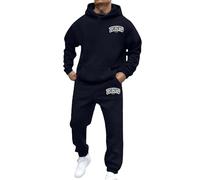RUMAOZIA Survêtement baggy pour homme - Couleur unie - Sweat à capuche New York - Pantalon de jogging ample et confortable - Sweat à capuche tendance - Hiver chaud - Vêtement de sport pour homme, bleu
