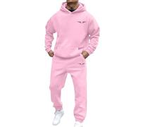 RUMAOZIA Survêtement d'hiver chaud pour homme - Logo New York - 2 pièces - Sweat à capuche et pantalon de jogging baggy - Survêtement 2 pièces - Survêtement Y2K - Streetwear - Sweat à capuche, Rose, S