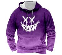RUMAOZIA Sweat à capuche pour homme avec impression Y2K - Sweat à capuche avec imprimé smiley - Hip Hop - Décontracté - Manches longues - Basique - Pull à capuche - Automne - Hiver - Chaud et