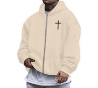 RUMAOZIA Sweat à capuche pour homme Jesus Loves You Oversize Y2k Pull à capuche imprimé alphabet Sweatshirt à manches longues Sweats décontractés avec poche Pull surdimensionné Doux Veste à capuche