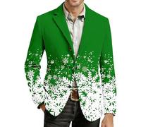 RUMAOZIA Veste de Noël pour homme - En velours côtelé - Rouge - Motif de Noël - Veste de costume - Blazer d'affaires - Veste de costume sportive - Costume de Noël, O Vert., M