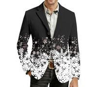 RUMAOZIA Veste de Noël pour homme - En velours côtelé - Rouge - Motif de Noël - Veste de costume - Blazer d'affaires - Veste de costume sportive - Costume de Noël, O Noir., M