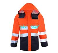 RUMAOZIA Veste haute visibilité Toronto pour homme - Veste de sécurité - Parka de sécurité - Imperméable - Coupe-vent - Jaune - Unisexe - Pour adulte - Manteau de travail, O Orange, S