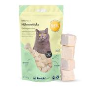 RumbleBox Friandises lyophilisées pour Chats - Morceaux de Blanc de Poulet 100%, Mono-protéine (1 ingrédient Naturel), sans céréales ni Sucre, appétissantes pour Chats sensibles - 50 g