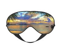 Rumbling Ocean Palm Trees Masque de sommeil confortable pour les yeux pour dormir, masque de sommeil bloquant la lumière avec sangle réglable