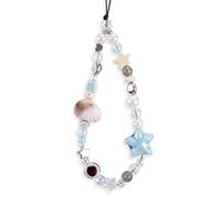 RUMDEY Dragonne de téléphone universelle avec breloque estivale en perles - Motif plage - Étoile de mer mignonne - Coquillage de mer - Accessoires faits à la main - Pour étui et appareil photo