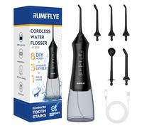 RUMFFLYE Jet Dentaire Hydropulseur Water Flosser 12 Modes Detartreur Dentaire 300ML Hydropulseur Jet Dentaire Oral Sans Fil Nettoyeur Dent Irrigateur Pulseur Jet Interdentaire Portable IPX7 Voyage