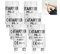 Rumgug Kit de 6 Starters Universels pour Tubes Fluorescents et LED - Convient aux Ampoules de 4 à 80W, avec Technologie de Démarrage Rapide, Inclus Outil de Montage Facile (Set B)