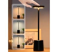 Rumicet 5000mAh Lampe de Table LED Dimmable Sans Fil, 3 Couleur USB Lumiere tactile, Lampe de Bureau LED pour Chevet, Chambre, Cuisine