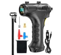 Rumicet 6000mAh Gonfleur Pneus Voiture avec Lumière LED et écran LCD Numérique, 150PSI Compresseur Voiture, Compresseur à Air Portatif 12V, Compresseur d'air Sans Fil pour Voiture, Moto, Vélo, Balle