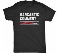 Rumin Men's Sarcastic Comment Loading T Shirt Funny Loading Bar Sarcasm Joke Graphic T-Shirt Black S