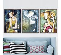 Rumlly Abstrait Fille Figure Peinture Picasso Mur Art Toile Peinture Vintage Nordique Affiches Imprime Mur Photos Pour Salon 70x100cmx3 Sans Cadre