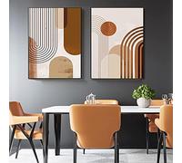 Rumlly Abstrait Ligne Géométrie Image Toile Peinture Mur Art Minimaliste Affiche et Impression Moderne Maison Intérieur Salon Décor 60x90cmx2 Sans Cadre